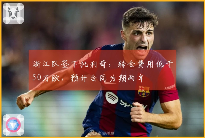 浙江队签下托利奇，转会费用低于50万欧，预计合同为期两年